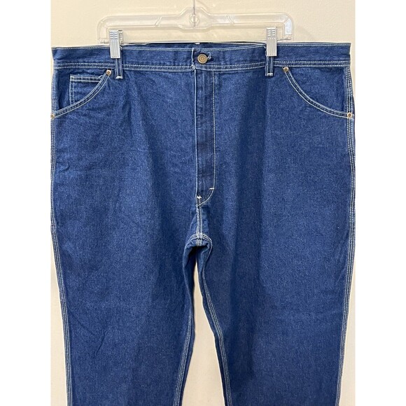 KEY Brand Mens Carpenter Pants Blue Denim Jeans Size W44 x L32 - Picture 2 of 12